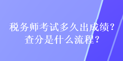 稅務(wù)師考試多久出成績？查分是什么流程？