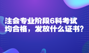 注會(huì)專業(yè)階段6科考試均合格，發(fā)放什么證書？