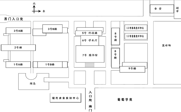 鹽城生物工程高等職業(yè)技術(shù)學?？键c平面示意圖