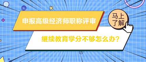 申報(bào)高級(jí)經(jīng)濟(jì)師職稱評(píng)審 繼續(xù)教育學(xué)分不夠怎么辦？