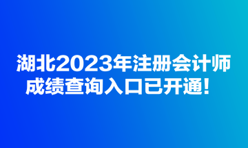 湖北2023年注冊(cè)會(huì)計(jì)師成績(jī)查詢(xún)?nèi)肟谝验_(kāi)通！