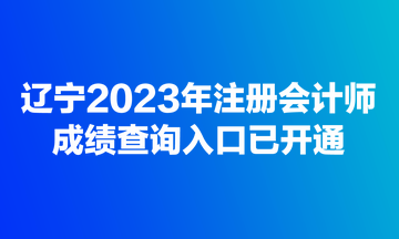 遼寧2023年注冊會計師成績查詢?nèi)肟谝验_通