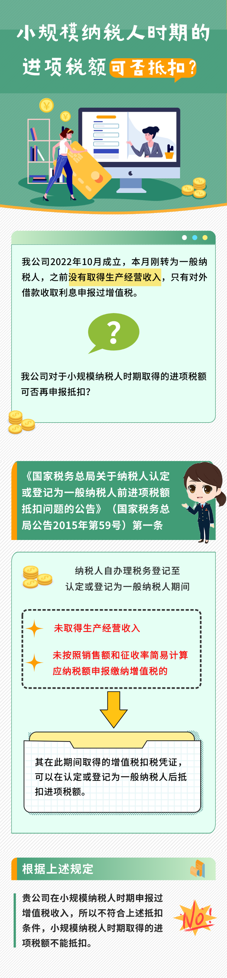 小規(guī)模納稅人時期的進項稅額可否抵扣？