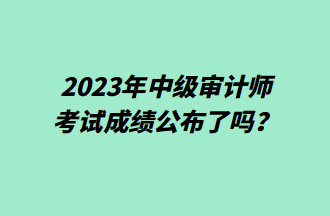 2023年中級(jí)審計(jì)師考試成績(jī)公布了嗎？