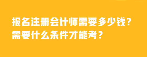 報名注冊會計師需要多少錢？需要什么條件才能考？