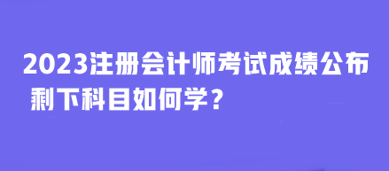 2023年注冊(cè)會(huì)計(jì)師考試成績(jī)公布 剩下科目如何學(xué)？