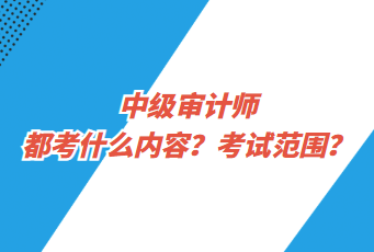 中級審計師都考什么內(nèi)容？考試范圍？