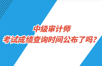 中級審計師考試成績查詢時間公布了嗎？