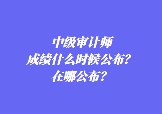 中級審計師成績什么時候公布？在哪公布？