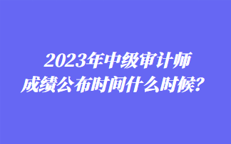 2023年中級審計師成績公布時間什么時候？