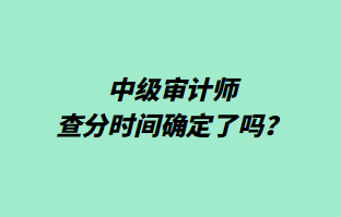 中級審計師查分時間確定了嗎？