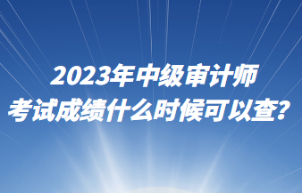 2023年中級(jí)審計(jì)師考試成績(jī)什么時(shí)候可以查？