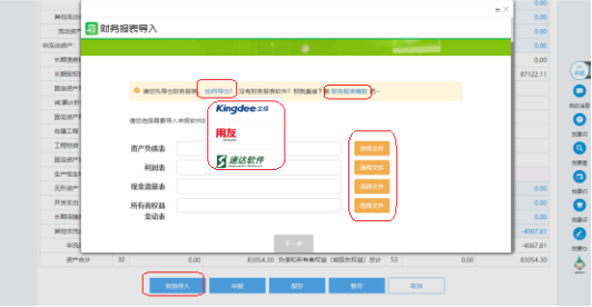 下載財務(wù)報表模板錄入后再導(dǎo)入