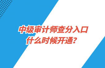 中級審計師查分入口什么時候開通？