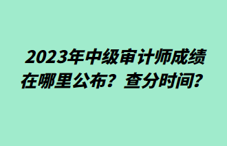 2023年中級(jí)審計(jì)師成績(jī)?cè)谀睦锕?？查分時(shí)間？