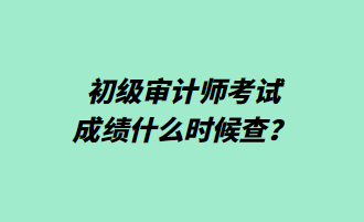 初級審計師考試成績什么時候查？