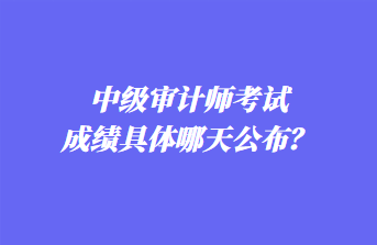 中級審計(jì)師考試成績具體哪天公布？