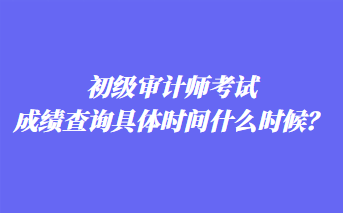 初級審計(jì)師考試成績查詢具體時(shí)間什么時(shí)候？