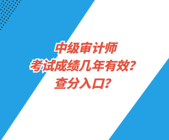 中級(jí)審計(jì)師考試成績幾年有效？查分入口？