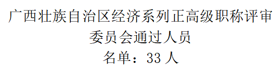 廣西壯族自治區(qū)經(jīng)濟(jì)系列正高級職稱評審委員會(huì)通過人員