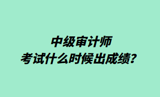 中級審計(jì)師考試什么時(shí)候出成績？