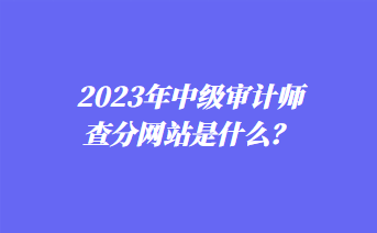 2023年中級(jí)審計(jì)師查分網(wǎng)站是什么？