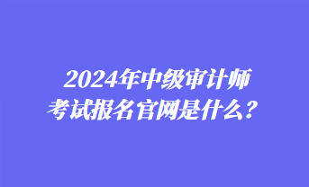 2024年中級審計師考試報名官網(wǎng)是什么？