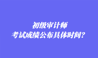 初級審計師考試成績公布具體時間？