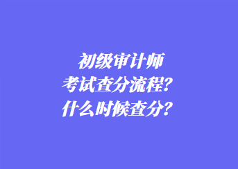 初級(jí)審計(jì)師考試查分流程？什么時(shí)候查分？