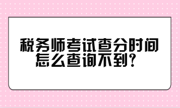 稅務(wù)師考試查分時間怎么查詢不到？