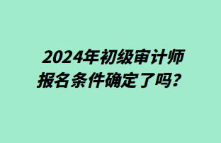 2024年初級(jí)審計(jì)師報(bào)名條件確定了嗎？