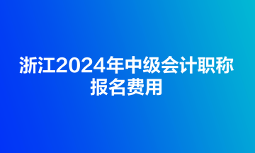 浙江2024年中級會計職稱報名費用