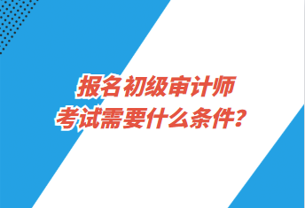 報(bào)名初級(jí)審計(jì)師考試需要什么條件？