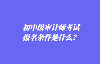 初中級(jí)審計(jì)師考試報(bào)名條件是什么？