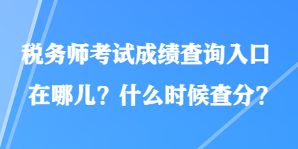 稅務(wù)師考試成績(jī)查詢?nèi)肟谠谀膬海渴裁磿r(shí)候查分？