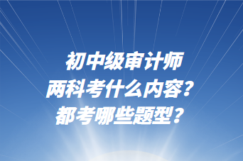 初中級(jí)審計(jì)師兩科考什么內(nèi)容？都考哪些題型？