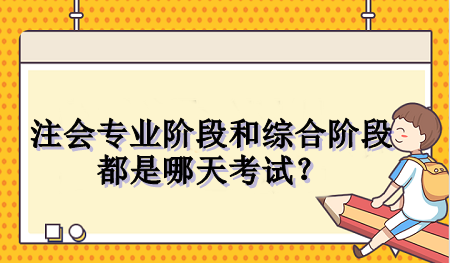 注會(huì)專業(yè)階段和綜合階段都是哪天考試？