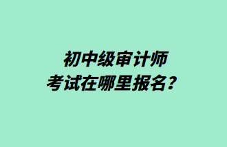 初中級(jí)審計(jì)師考試在哪里報(bào)名？