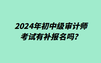 2024年初中級(jí)審計(jì)師考試有補(bǔ)報(bào)名嗎？