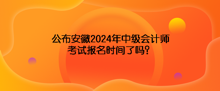 公布安徽2024年中級(jí)會(huì)計(jì)師考試報(bào)名時(shí)間了嗎？