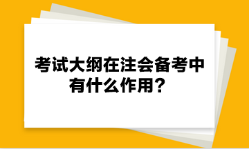 考試大綱在注會(huì)備考中有什么作用？