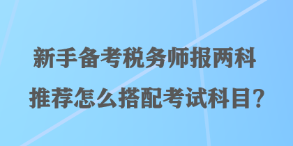 新手備考稅務(wù)師報(bào)兩科推薦怎么搭配考試科目？