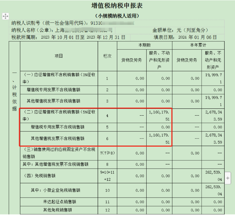 增值稅申報表