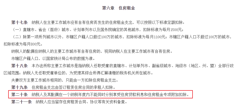 住房貸款利息和住房租金專項附加扣除可同時享嗎?