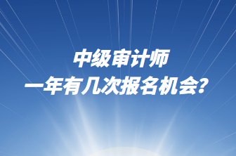 中級(jí)審計(jì)師一年有幾次報(bào)名機(jī)會(huì)？