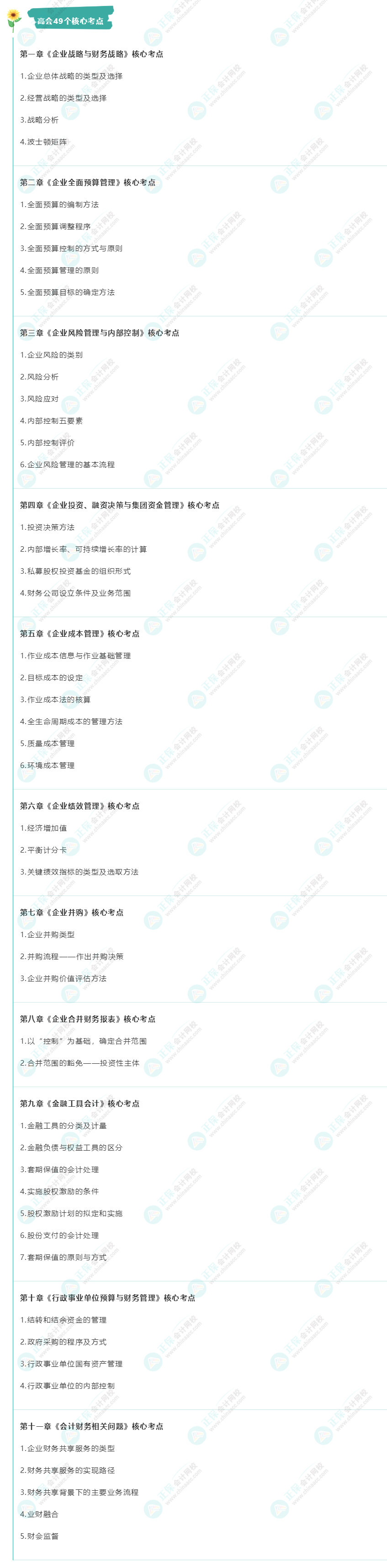 2024年高級(jí)會(huì)計(jì)師考試49個(gè)核心考點(diǎn)匯總