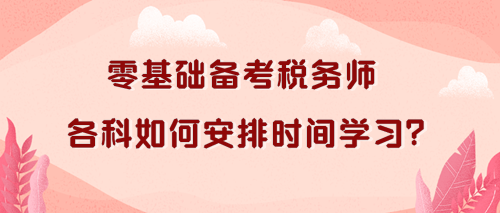 稅務(wù)師各科如何安排時間學(xué)習(xí)？零基礎(chǔ)考生看過來！