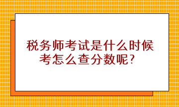 稅務(wù)師考試是什么時(shí)候考怎么查分?jǐn)?shù)呢？