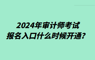 2024年審計師考試報名入口什么時候開通？