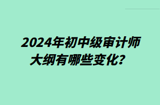 2024年初中級審計師大綱有哪些變化？